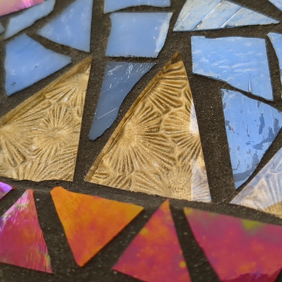 Artisan Mosaic Tile Stained Glass Wall Hanging Plaque - Picture 4 of 9